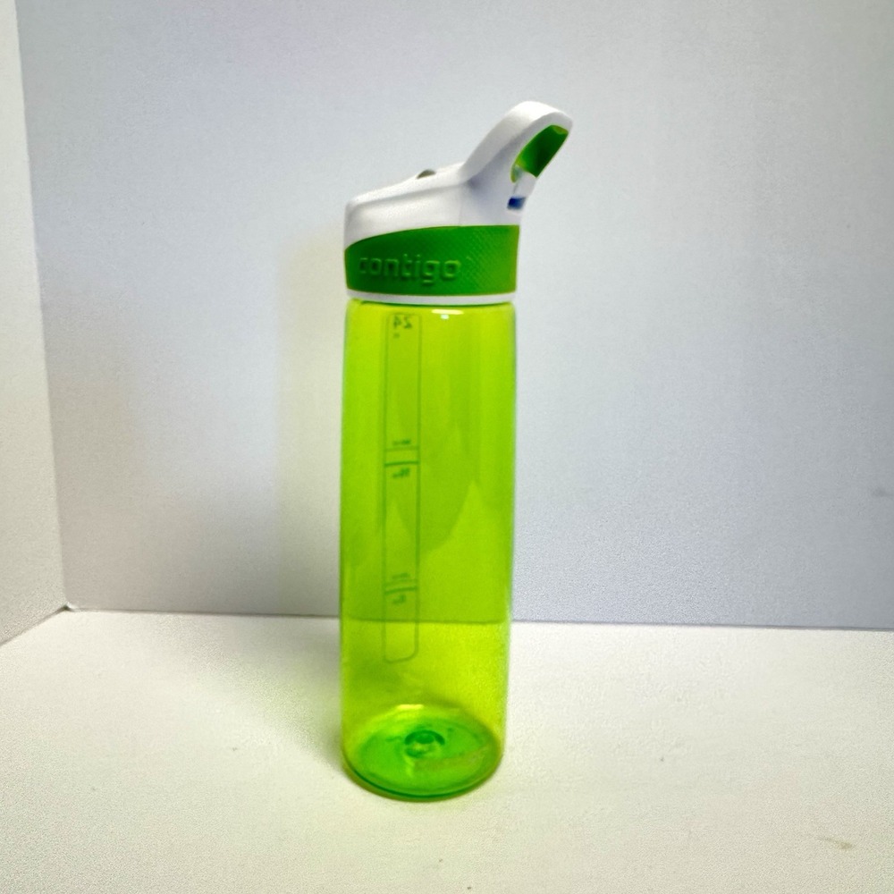 Contigo Water Bottle Green Flip Top Lid‎ 24oz BPA Free 2008